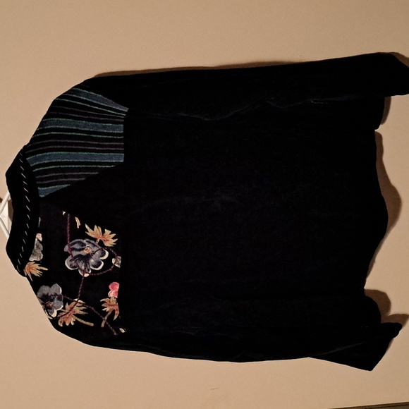 Vintage White Stag Women's Navy Blue Floral Jacket. Large. - Picture 4 of 10